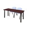 Kee Rectangle Tables > Training Tables > Kee Table & Chair Sets, 60 W, 24 L, 29 H, Mahogany MT6024MHBPBK47GY - alternate 1